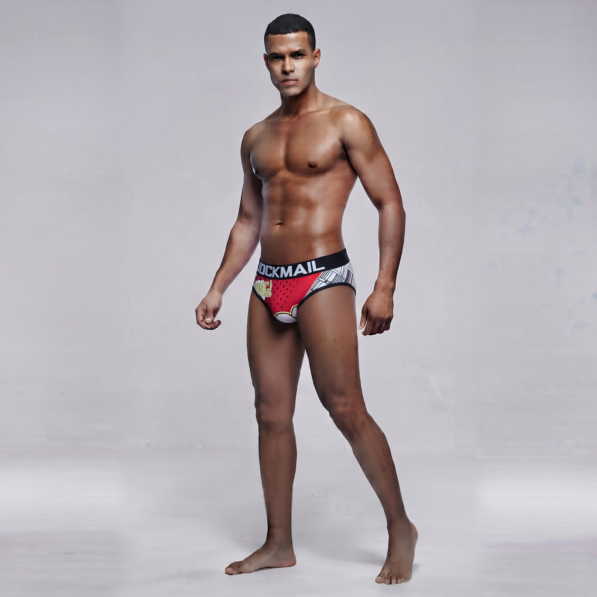 Jockmail Cheeky Brief – 6 Prints | M–2XL | Nylon & Lycra