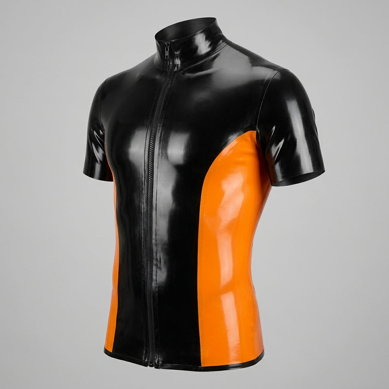 Zip-Front T-Shirt – 16 Colours | XS–2XL | Natural Latex