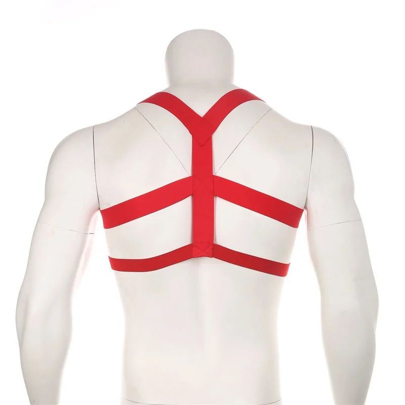 Elastic Body Chest Harness 🌈 Rainbow & Solid Colors