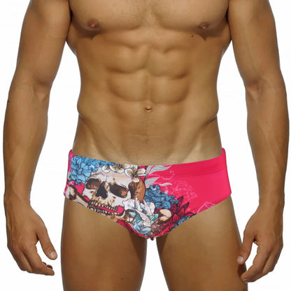 Cartoon Print Swim Brief – 16 Colours | M–2XL | Polyester & Elastane