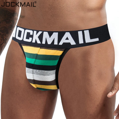 Rainbow Waistband Jockstrap – Black, Blue & Red | M–2XL | Cotton & Lycra