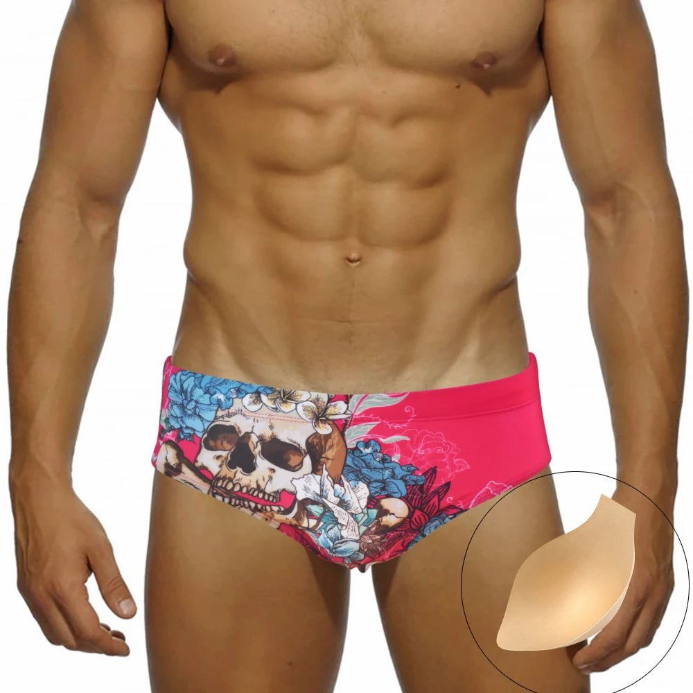 Cartoon Print Swim Brief – 16 Colours | M–2XL | Polyester & Elastane