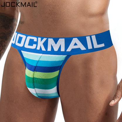 Rainbow Waistband Jockstrap – Black, Blue & Red | M–2XL | Cotton & Lycra