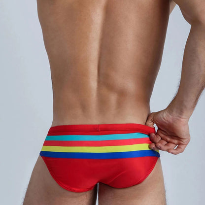 Swimbrief Rainbow – Black, Red, Blue & Orange | With or Without Pad | M–XXL
