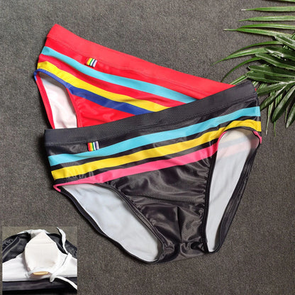 Swimbrief Rainbow – Black, Red, Blue & Orange | With or Without Pad | M–XXL