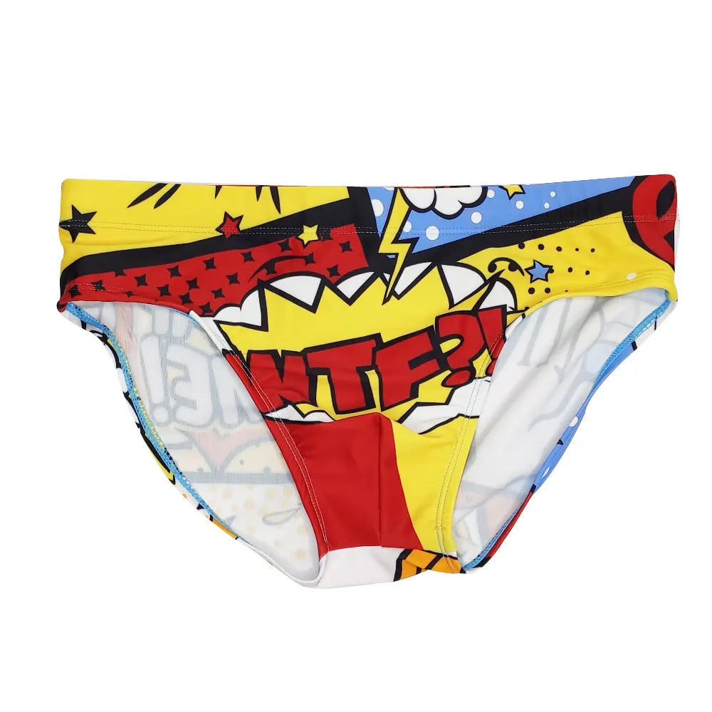 Swimbrief Nasty Comic – 4 Bold Prints | With or Without Pad | M–XXL