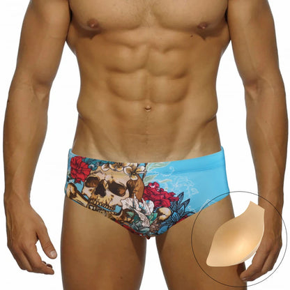 Cartoon Print Swim Brief – 16 Colours | M–2XL | Polyester & Elastane