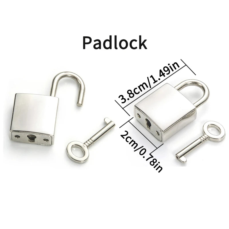 Padlock Pendant Chain Necklace – Silver & Gold | Aluminium Alloy | Vintage