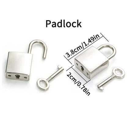 Padlock Pendant Chain Necklace – Silver & Gold | Aluminium Alloy | Vintage