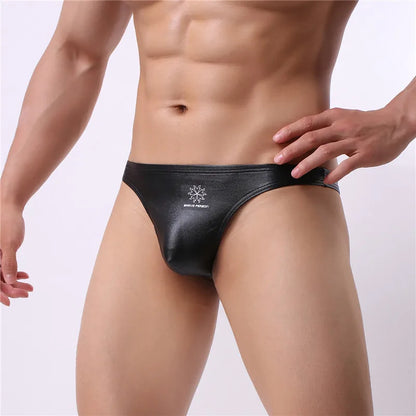 Metallic Look Thong – Grey, Black & Burgundy | S–2XL | Polyester & Lycra