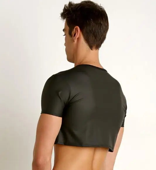 Shiny Short-Sleeve Top – 3 Colours | M–4XL | Polyester