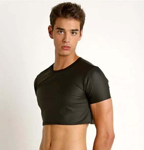 Shiny Short-Sleeve Top – 3 Colours | M–4XL | Polyester