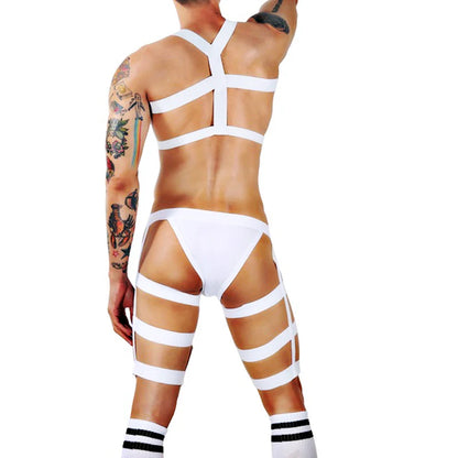 Jockstrap & Thigh Harness Set – Black, Black/White, White & Red | One Size