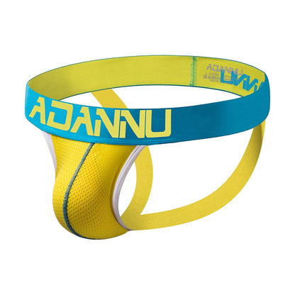 Pouch Jockstrap – Black, Blue & Yellow | M–2XL | Polyester & Mesh