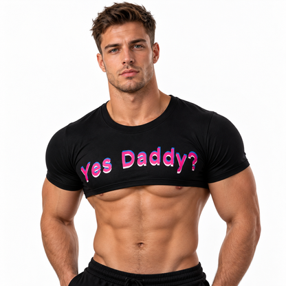 Short-Sleeve Crop Top – Black | One Size | Polyester & Spandex