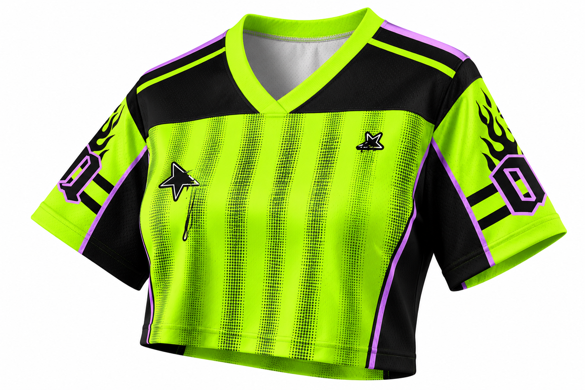 Y2K Faggot Mesh Sport Crop Top – Green | S–4XL | Polyester