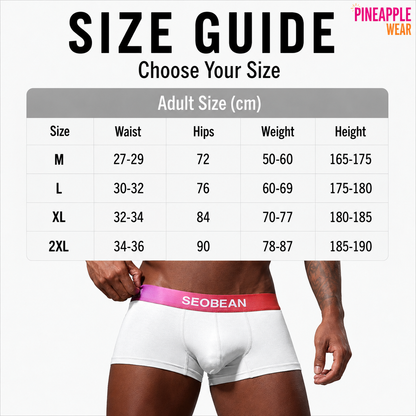 Seobean Rainbow Waistband Boxer Briefs – 4 Colours | M–2XL | Cotton & Elastane