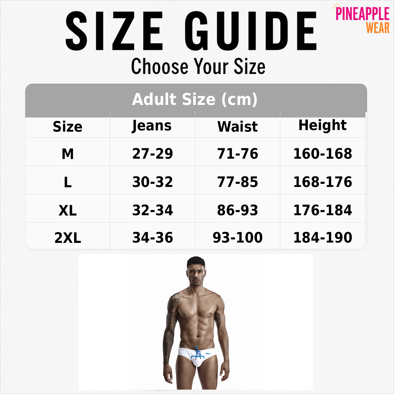 Low-Rise Swim Brief – 3 Colours | M–XXL | Nylon & Spandex