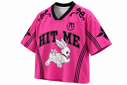 Y2K V-Neck Sport Jersey – Hit Me Print | S–6XL | Polyester