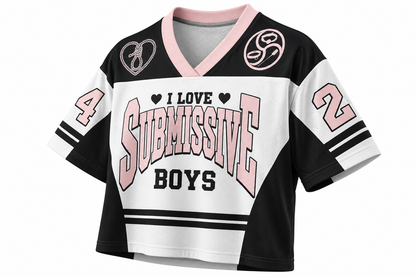 Y2K Mesh Sport Crop Top – Submissive Print | S–4XL | Polyester