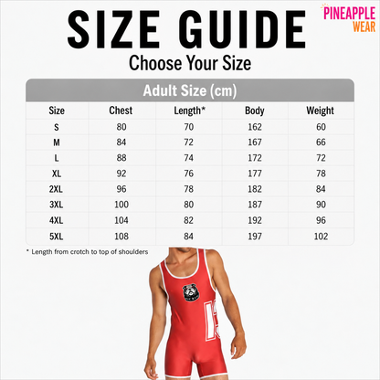 Stretch Wrestling Singlet – 6 Colours | S–6XL | Lycra