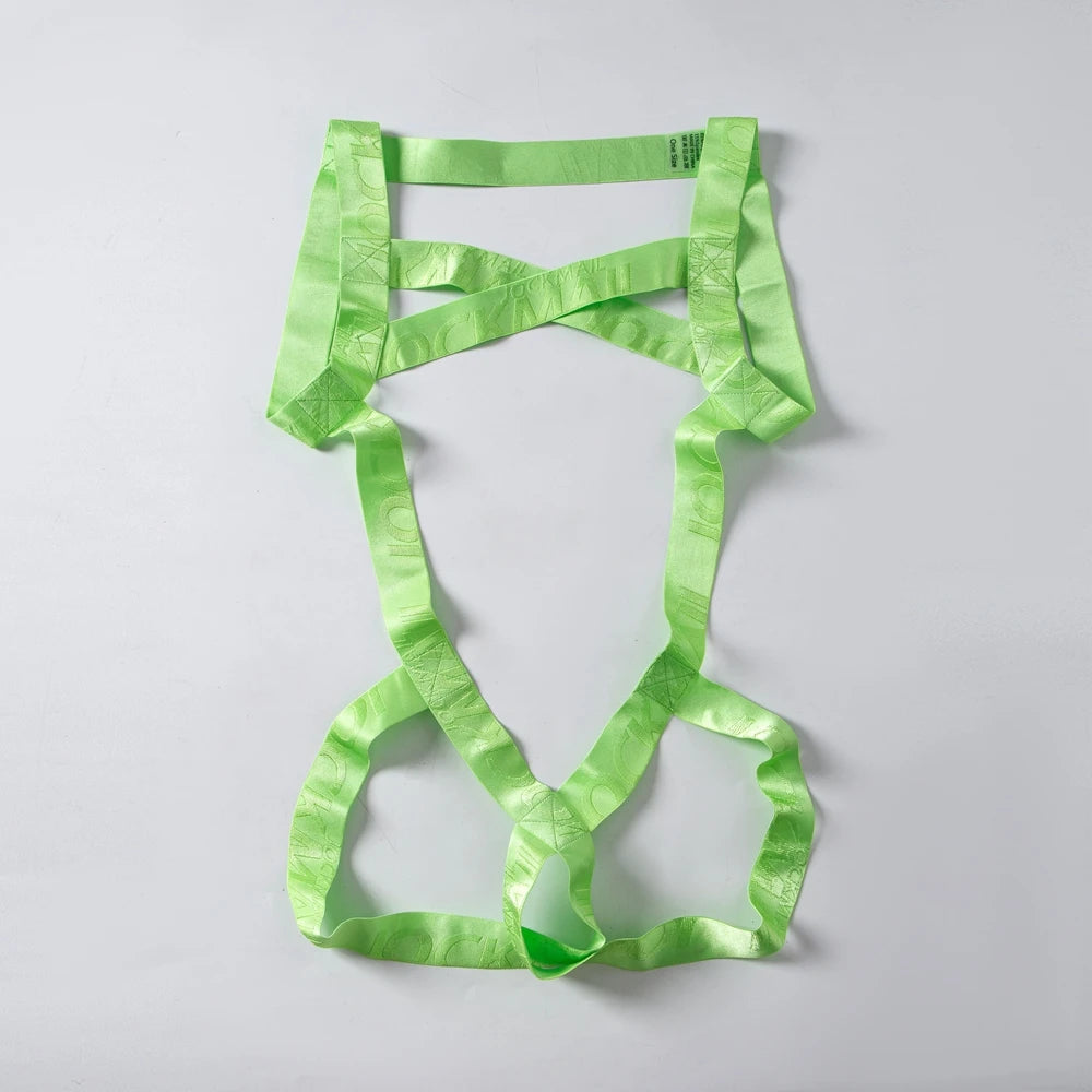 JOCKMAIL Hollow-Out Ring Strap Harness Bodysuit