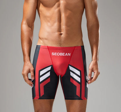 Quick-Dry Swim Brief – Red & Yellow | M–2XL | Polyester & Elastane