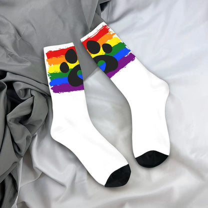 Pride Graphic Crew Socks – White | One Size | Polyester