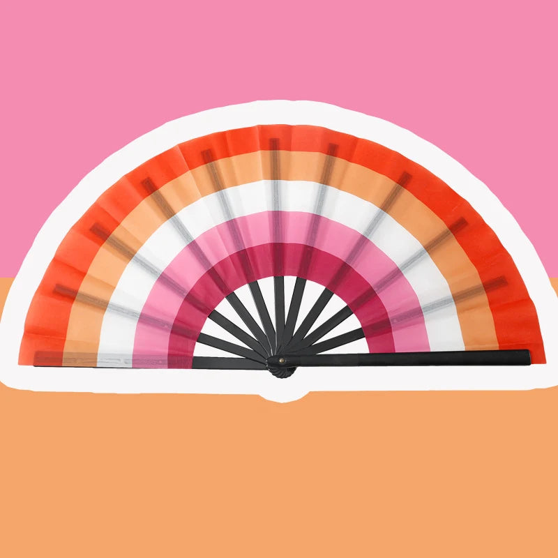 Pride Folding Fan – 7 Flag Designs | Rainbow, Lesbian, Bisexual & More