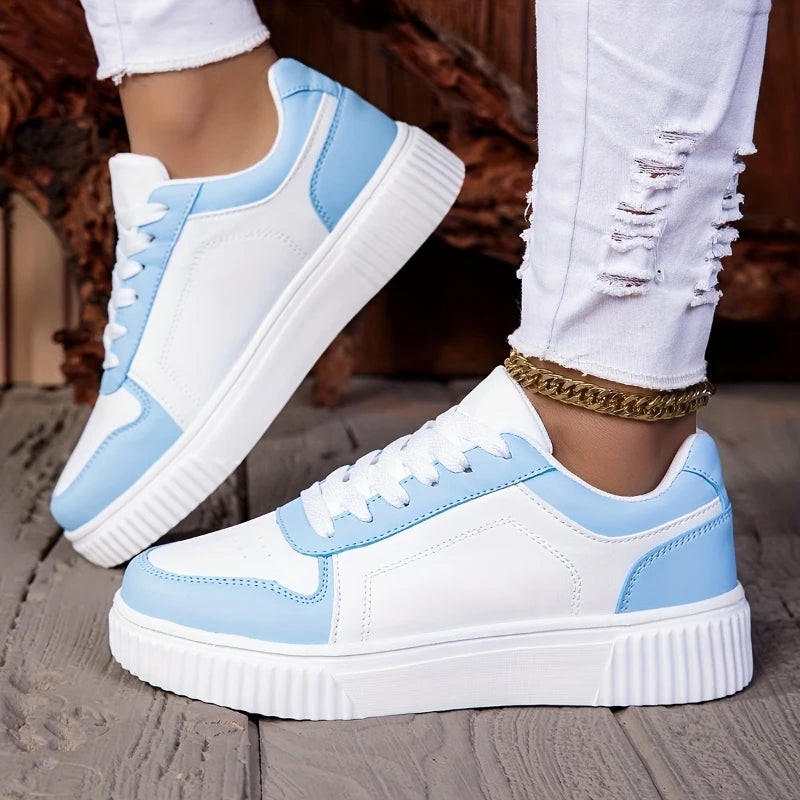 Vulcanised Sole Unisex Sneakers | White & Blue | EU 36–45