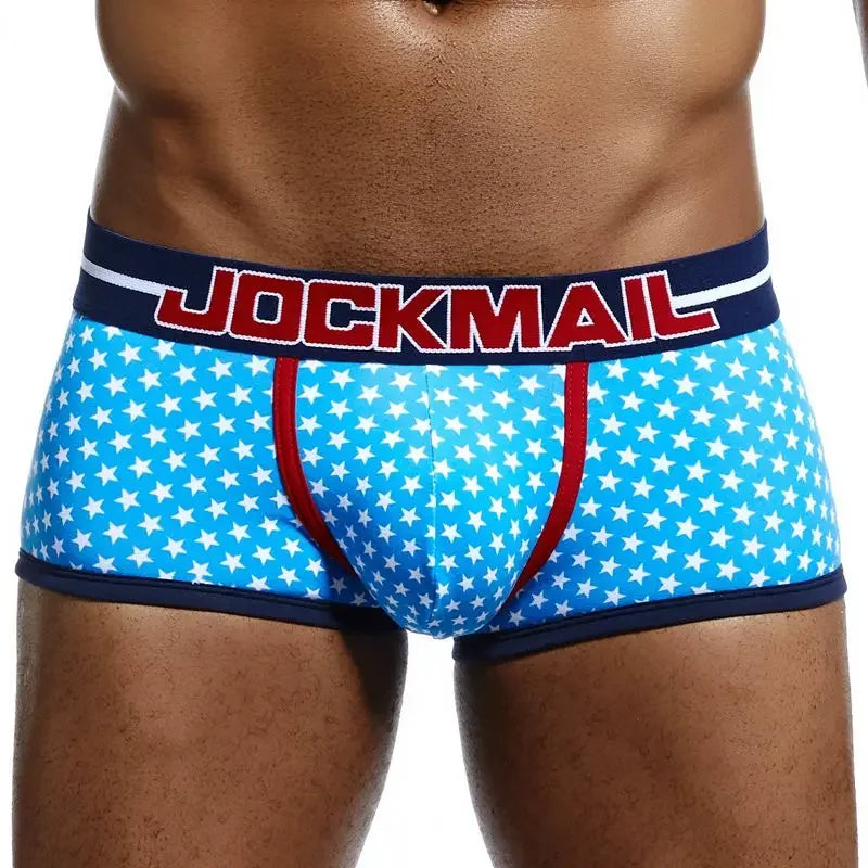 Star Print Boxer Short – Blue & Black | M–2XL | Cotton & Lycra
