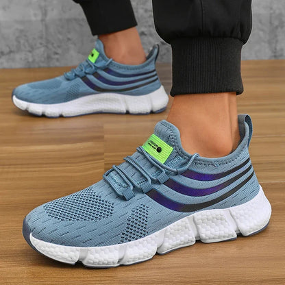 Striped Air Mesh Sneakers | Blue | EU 36–46