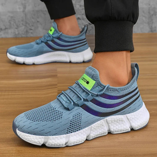 Striped Air Mesh Sneakers | Blue | EU 36–46