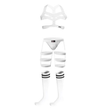 Jockstrap & Thigh Harness Set – Black, Black/White, White & Red | One Size