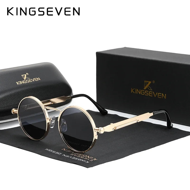 Polarised Round Steampunk Sunglasses – 8 Colours | One Size | Alloy & Polycarbonate