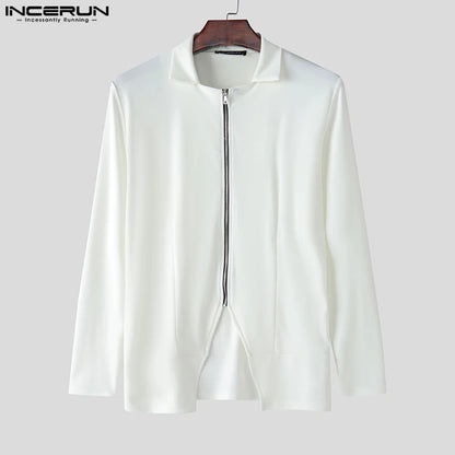 Incerun Collared Vest | Black, White & Blue | S–5XL