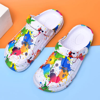 Graffiti Platform Clog Sandals – White | EU 36–45
