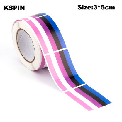 Pride Sticker Roll – 8 Designs | 250 Stickers | 3×5cm | Self-Adhesive