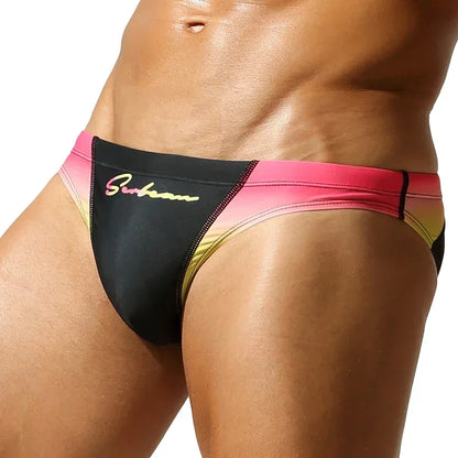 Gradient Low-Rise Swim Brief – 4 Colours | M–2XL | Polyester & Spandex