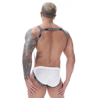 Letter Print Body Harness Bodysuit – Black | One Size | 87% Polyamide & Spandex