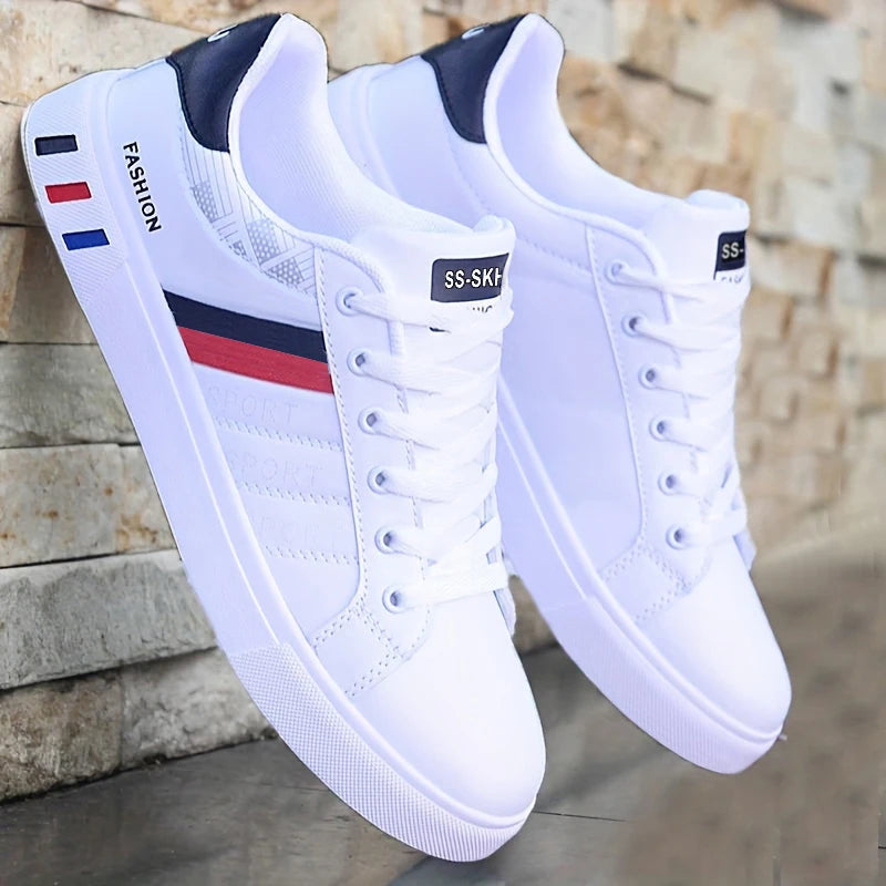 Low-Top Skate Sneakers | White & Red | EU 39–48