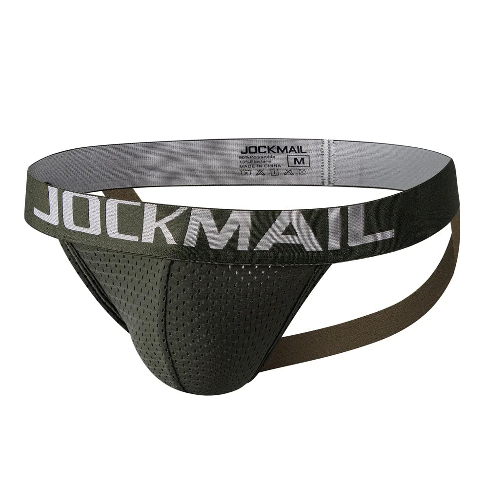 Low-Rise Mesh Thong Jockstrap – 4 Colours | M–2XL | Polyamide & Elastane