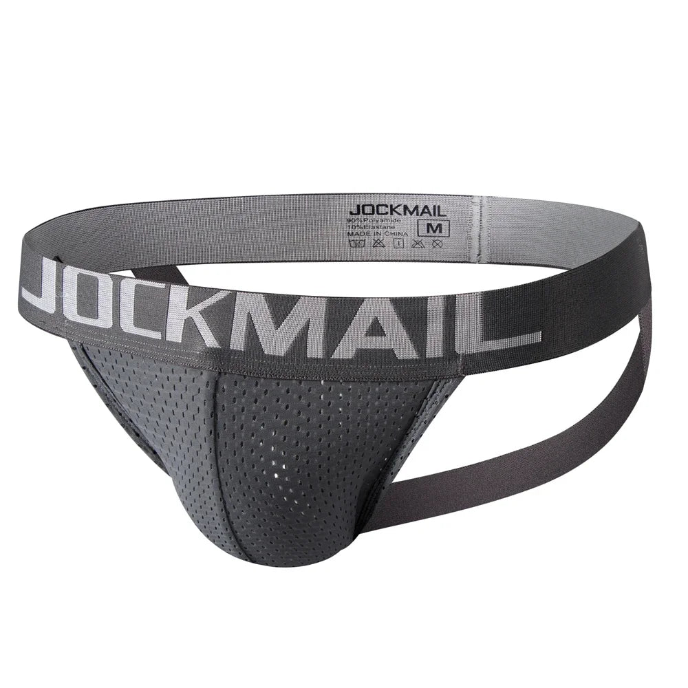 Low-Rise Mesh Thong Jockstrap – 4 Colours | M–2XL | Polyamide & Elastane
