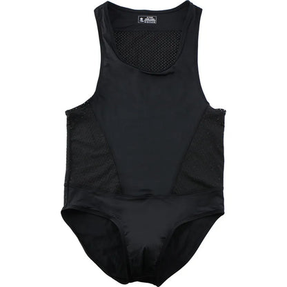 One-Piece Bodysuit Swimwear – White, Gray & Black | S–XL | Nylon & Elastane