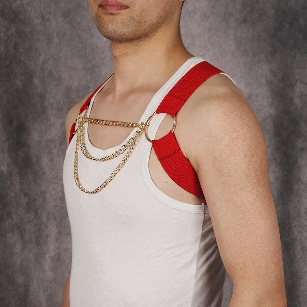 Elastic Body Harness with Chains – Stretchy Chain Detail Harness | One Size