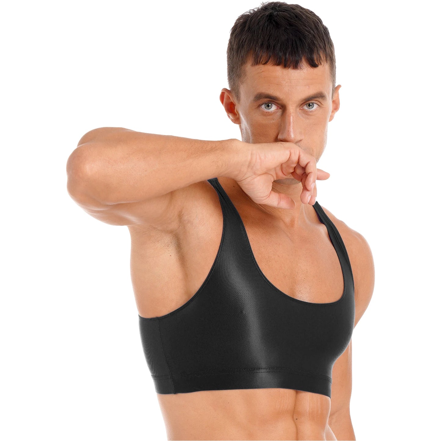 Men's Crop Top | Deep U-Neck Y-Back | 9 Colours | L & XL