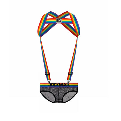 Jockmail Rainbow Elastic Harness with Jockstrap