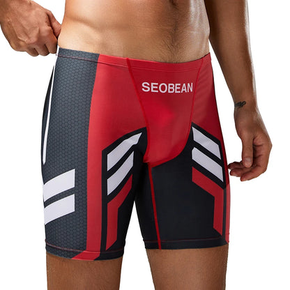 Quick-Dry Swim Brief – Red & Yellow | M–2XL | Polyester & Elastane