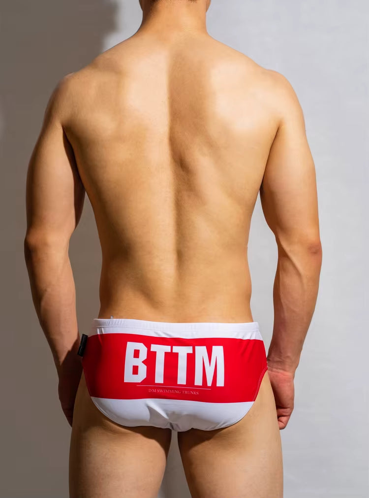 Letter Print Swimbrief – 3 Colours | M–2XL | Polyester & Elastane