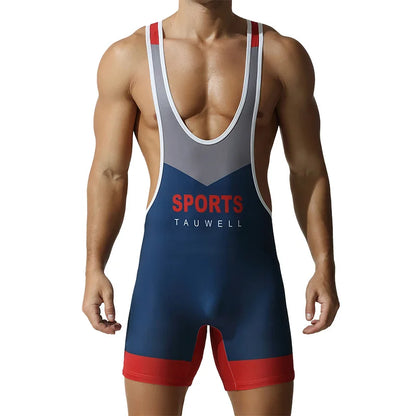 Wrestling Suit – Green, Black & Blue | M–2XL | Polyester & Lycra